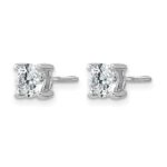 14k White Gold 1 carat Certified Lab Grown Diamond VS+ F+ Round Complete Four Prong Screwback Heavyweight Stud Earrings - Image 2