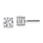 18k White Gold 1/2 carat Certified Lab Grown Diamond VS+ F+ Round Complete Four Prong Screwback Stud Earrings