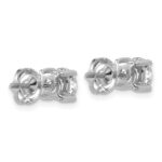 18k White Gold 1/2 carat Lab Grown Diamond VS+ F+ Round Complete Four Prong Screwback Stud Earrings - Image 3