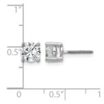 14k White Gold 1 1/2 carat Certified Lab Grown Diamond VS/SI+ G+ Round Complete Four Prong Screwback Heavyweight Stud Earrings - Image 5