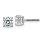 18k White Gold 2 carat Certified Lab Grown Diamond VS+ F+ Round Complete Four Prong Screwback Stud Earrings