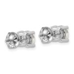 18k White Gold 6 carat Lab Grown Diamond VS+ F+ Round Complete Four Prong Screwback Stud Earrings - Image 3