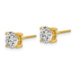 18k 2 1/2 carat Lab Grown Diamond VS+ F+ Round Complete Four Prong Screwback Stud Earrings - Image 2