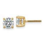 18k 4 carat Certified Lab Grown Diamond VS+ F+ Round Complete Four Prong Screwback Stud Earrings