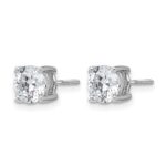 14k White Gold 2 1/2 carat Lab Grown Diamond VS/SI+ G+ Round Complete Four Prong Screwback Heavyweight Stud Earrings - Image 2