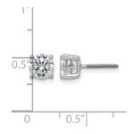 14k White Gold 5 carat Lab Grown Diamond VS/SI+ G+ Round Complete Four Prong Screwback Heavyweight Stud Earrings - Image 4
