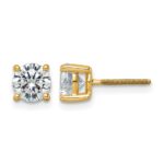 14k 4 carat Lab Grown Diamond VS+ F+ Round Complete Four Prong Screwback Heavyweight Stud Earrings