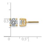 14k 6 carat Certified Lab Grown Diamond VS+ F+ Round Complete Four Prong Screwback Heavyweight Stud Earrings - Image 4