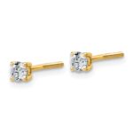 14k 1/3 carat Lab Grown Diamond VS/SI+ G+ Round Complete Four Prong Lightweight Screwback Stud Earrings - Image 2