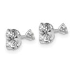 14k White Gold 1/6 carat Lab Grown Diamond VS/SI+ G+ Round Complete Three Prong Stud Earrings - Image 5