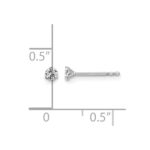 14k White Gold 1/6 carat Lab Grown Diamond VS/SI+ G+ Round Complete Three Prong Stud Earrings - Image 3