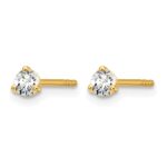 14k 1/5 carat Certified Lab Grown Diamond VS/SI+ G+ Round Complete Three Prong Stud Earrings - Image 2