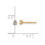 14k 1/5 carat Certified Lab Grown Diamond VS/SI+ G+ Round Complete Three Prong Stud Earrings - Image 4