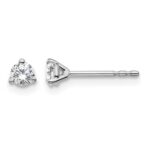14k White Gold 1/4 carat Certified Lab Grown Diamond VS/SI+ G+ Round Complete Three Prong Stud Earrings