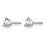 14k White Gold 1/4 carat Certified Lab Grown Diamond VS/SI+ G+ Round Complete Three Prong Stud Earrings - Image 2