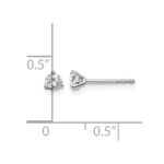 14k White Gold 1/4 carat Lab Grown Diamond VS+ F+ Round Complete Three Prong Stud Earrings - Image 5