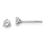 Platinum 1/3 carat Lab Grown Diamond VS+ F+ Round Complete Three Prong Stud Earrings