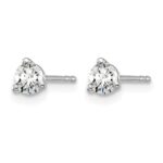 14k White Gold 3/8 carat Lab Grown Diamond VS/SI+ G+ Round Complete Three Prong Stud Earrings - Image 2