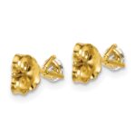 14k 3/8 carat Lab Grown Diamond VS+ F+ Round Complete Three Prong Stud Earrings - Image 4