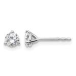 14k White Gold 1/2 carat Lab Grown Diamond VS/SI+ G+ Round Complete Three Prong Stud Earrings