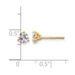14k 5/8 carat Lab Grown Diamond VS/SI+ G+ Round Complete Three Prong Stud Earrings - Image 5