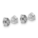 18k White Gold 3/4 carat Lab Grown Diamond VS+ F+ Round Complete Three Prong Stud Earrings - Image 3