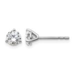 14k White Gold 3/4 carat Certified Lab Grown Diamond VS/SI+ G+ Round Complete Three Prong Stud Earrings