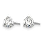 14k White Gold 3/4 carat Certified Lab Grown Diamond VS/SI+ G+ Round Complete Three Prong Stud Earrings - Image 2