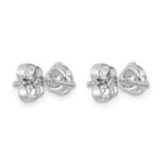 14k White Gold 1 carat Lab Grown Diamond VS/SI+ G+ Round Complete Three Prong Stud Earrings - Image 4
