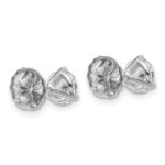 18k White Gold 1 1/2 carat Lab Grown Diamond VS+ F+ Round Complete Three Prong Stud Earrings - Image 3