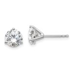 Platinum 1 1/2 carat Lab Grown Diamond VS+ F+ Round Complete Three Prong Stud Earrings
