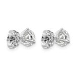 Platinum 1 1/2 carat Lab Grown Diamond VS+ F+ Round Complete Three Prong Stud Earrings - Image 3