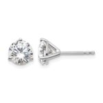 14k White Gold 1 3/4 carat Lab Grown Diamond VS+ F+ Round Three Prong Complete Stud Earrings