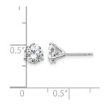 14k White Gold 1 1/2 carat Lab Grown Diamond VS/SI+ G+ Round Complete Three Prong Stud Earrings - Image 5