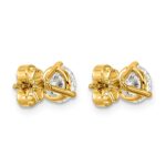 14k White Gold 1 1/2 carat Lab Grown Diamond VS/SI+ G+ Round Complete Three Prong Stud Earrings - Image 4