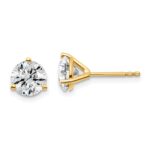 18k 2 1/2 carat Certified Lab Grown Diamond VS+ F+ Round Complete Three Prong Stud Earrings