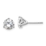 Platinum 2 carat Lab Grown Diamond VS+ F+ Round Complete Three Prong Stud Earrings