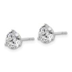 Platinum 2 1/2 carat Lab Grown Diamond VS+ F+ Round Complete Three Prong Stud Earrings - Image 2