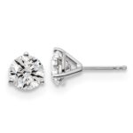18k White Gold 3 carat Certified Lab Grown Diamond VS+ F+ Round Complete Three Prong Stud Earrings