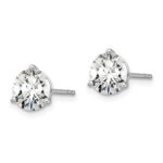 18k White Gold 3 carat Lab Grown Diamond VS+ F+ Round Complete Three Prong Stud Earrings - Image 2