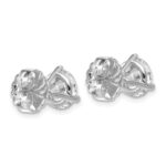18k White Gold 4 carat Certified Lab Grown Diamond VS+ F+ Round Complete Three Prong Stud Earrings - Image 3