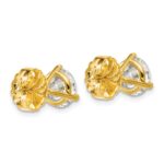18k 4 carat Certified Lab Grown Diamond VS+ F+ Round Complete Three Prong Stud Earrings - Image 3