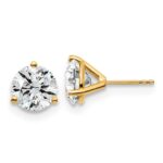 18k 5 carat Certified Lab Grown Diamond VS+ F+ Round Complete Three Prong Stud Earrings