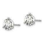 Platinum 5 carat Certified Lab Grown Diamond VS+ F+ Round Complete Three Prong Stud Earrings - Image 2
