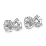 Platinum 5 carat Certified Lab Grown Diamond VS+ F+ Round Complete Three Prong Stud Earrings - Image 3