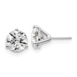 Platinum 6 carat Certified Lab Grown Diamond VS+ F+ Round Complete Three Prong Stud Earrings