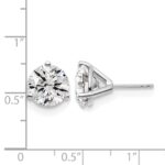 14k White Gold 6 carat Certified Lab Grown Diamond VS/SI+ G+ Round Complete Three Prong Stud Earrings - Image 4