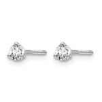 14k White Gold 1/5 carat Certified Lab Grown Diamond VS+ F+ Round Complete Three Prong Screwback Stud Earrings - Image 2