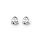 14k White Gold 1/5 carat Certified Lab Grown Diamond VS+ F+ Round Complete Three Prong Screwback Stud Earrings - Image 3