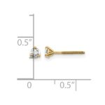 14k Yellow Gold 1/5 ctw Lab Grown Diamond VS+ F+ Round 3 Prong Heavy Wt. Screwback Stud Earrings - Image 5